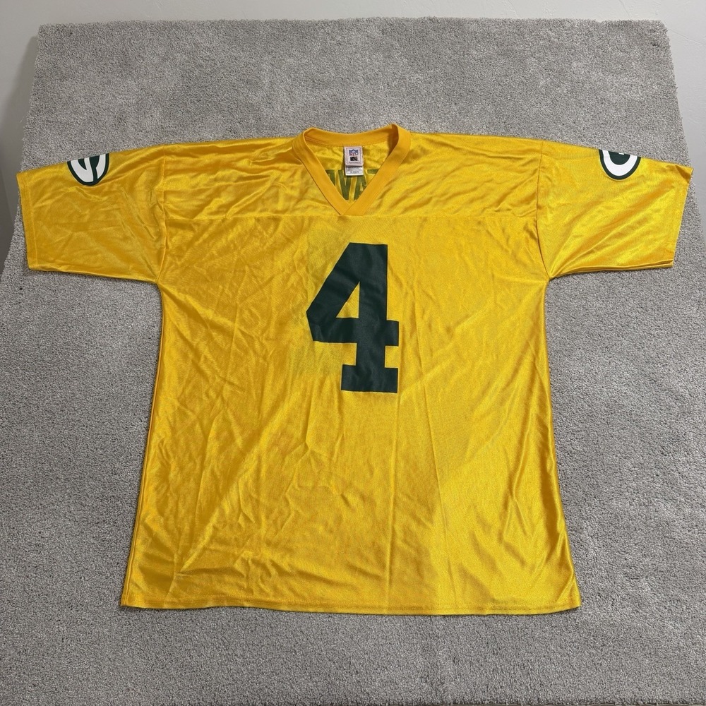 Vintage‎ Brett Favre Green Bay Packers Jersey Mens XXL Yellow Gold NFL Football